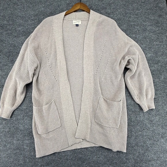 Universal Thread Sweaters - Universal Thread Cardigan Sweater Womens M Taupe Excellent Open Cotton Knit